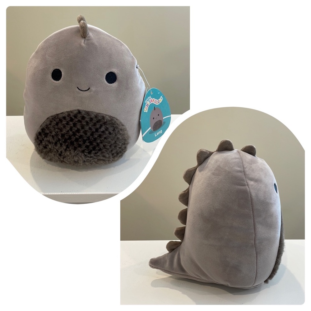 NWT 8” Lang the Grey Dinosaur Squishmallow - Cozy Squad